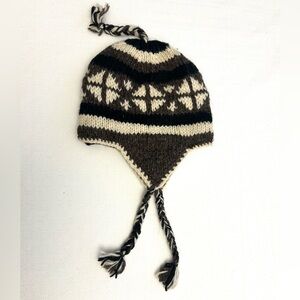 Hand Knitted Wool Beanie Fleece Lined